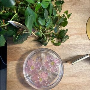 1950’s Vintage Glass Dogwood Pattern Bowl Floral Glass Decorative Candy Dish